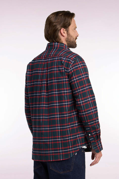 Straight-fit checked cotton flannel shirt - Image 3