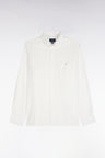 Plain ivory cotton straight cut shirt