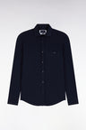 Chemise en coton stretch marine coupe droite