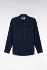 Straight fit navy striped flannel shirt