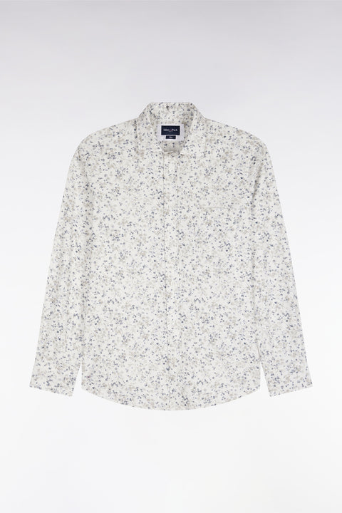 Chemise en coton écru à micromotifs coupe ajustée - Image 2