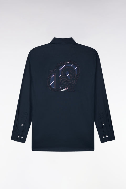 Chemise XV de France en coton marine patch dos coupe droite - Image 2