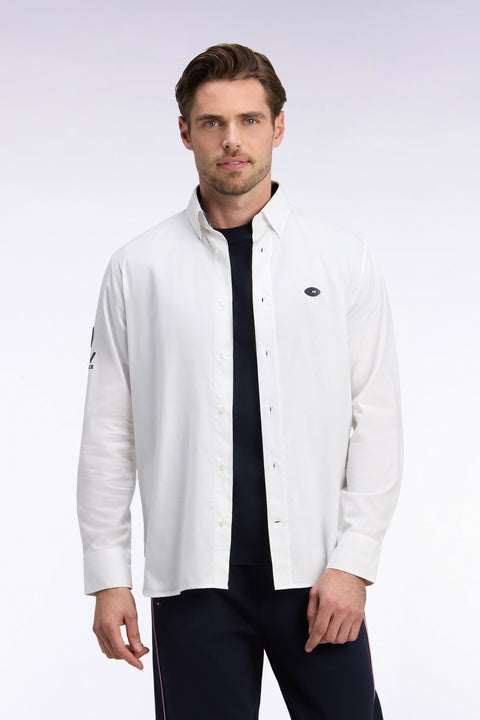 XV de France shirt in white cotton, straight cut back patch - Image 3