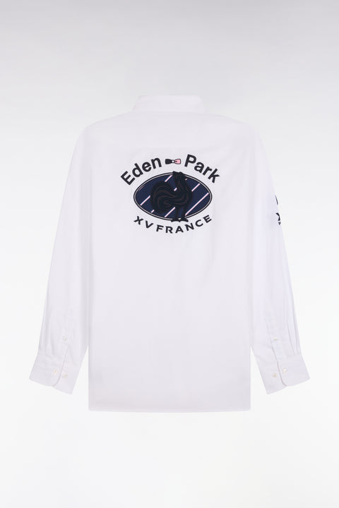 XV de France shirt in white cotton, straight cut back patch - Image 2