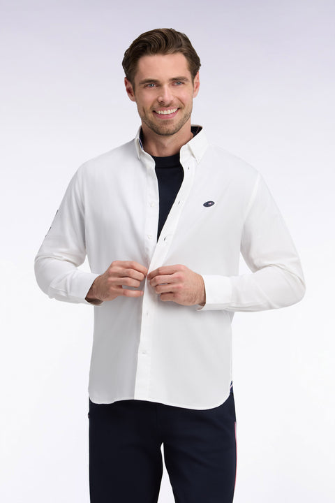 XV de France shirt in white cotton, straight cut back patch - Image 1