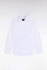Chemise en coton blanc à poches plaquées coupe décontractée