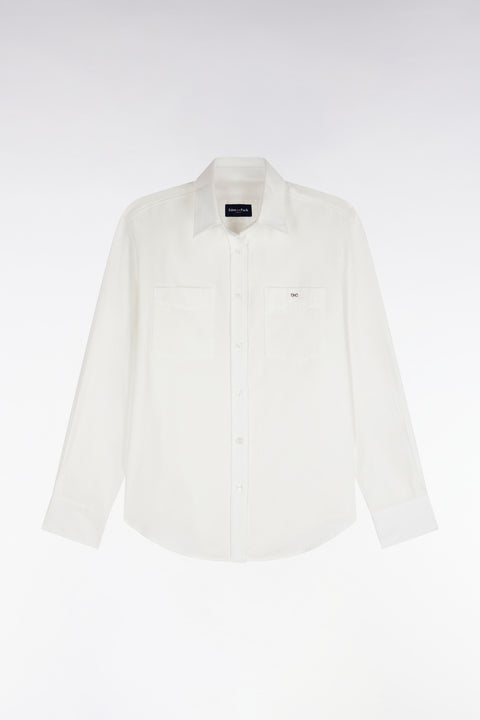 Chemise en coton écru à poches plaquées coupe décontractée - Image 2