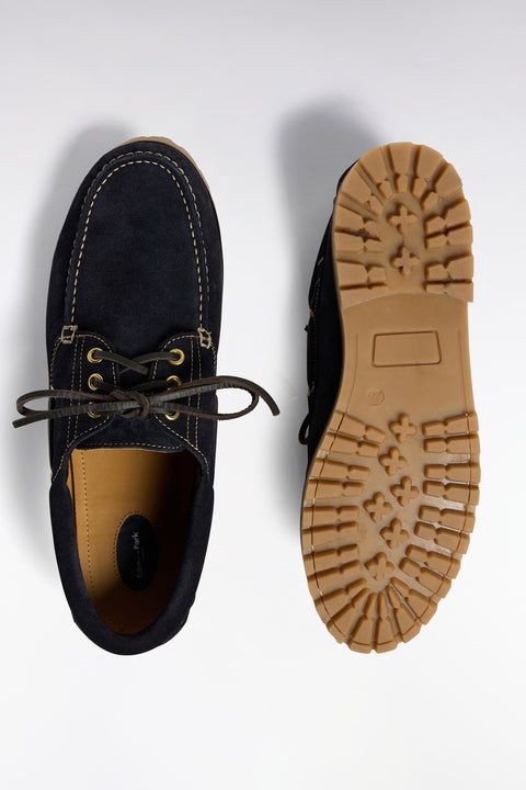 Chaussures bateau en cuir suédé marine - Image 3
