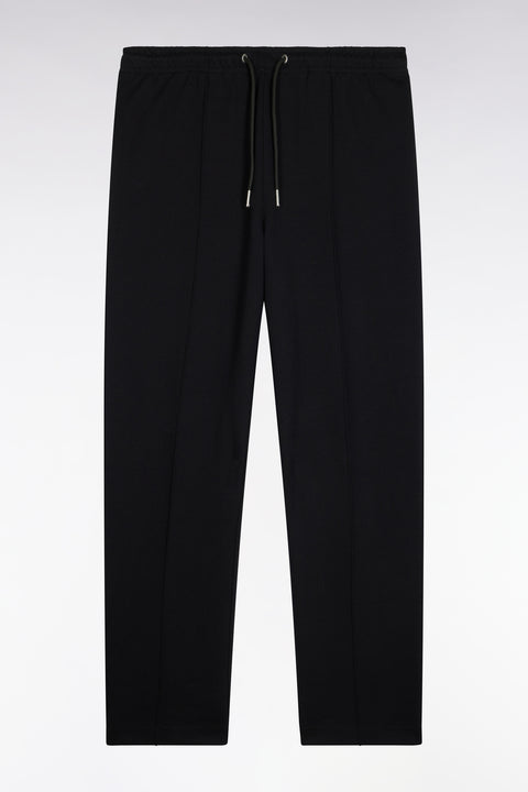 Jogging en interlock de coton stretch noir coupe droite - Image 2