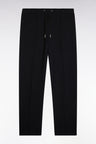 Jogging en interlock de coton stretch noir coupe droite