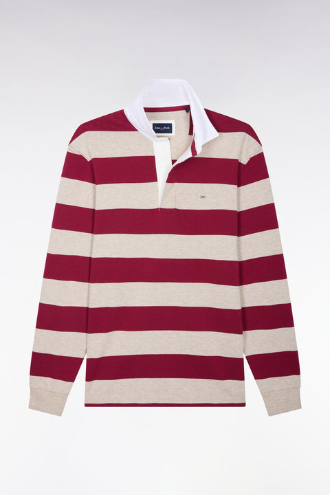 Long-sleeved jersey in red striped cotton jersey - Image 2