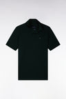 Polo manches courtes en coton Pima vert foncé coupe droite