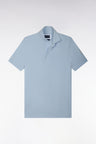 Polo golf manches courtes bleu ciel coupe droite