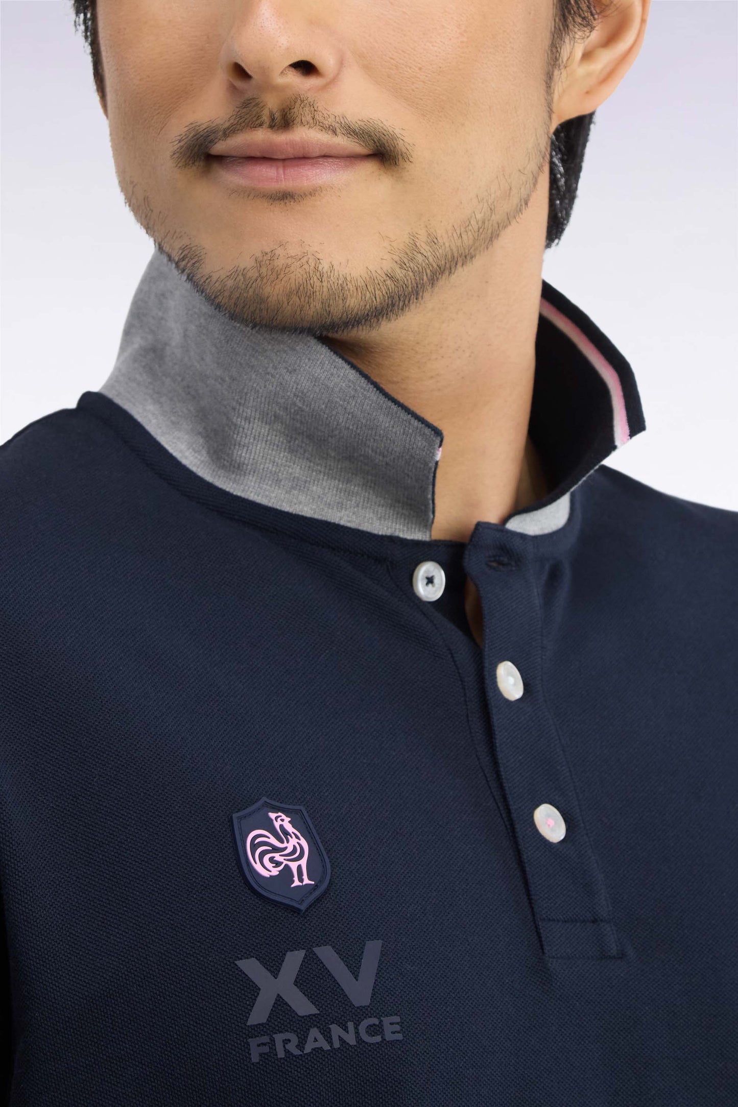 Polo manches courtes marine XV de France coupe droite