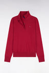 Pull col maillot en laine rouge coupe décontractée