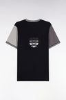T-shirt à manches courtes bicolore gris coupe droite