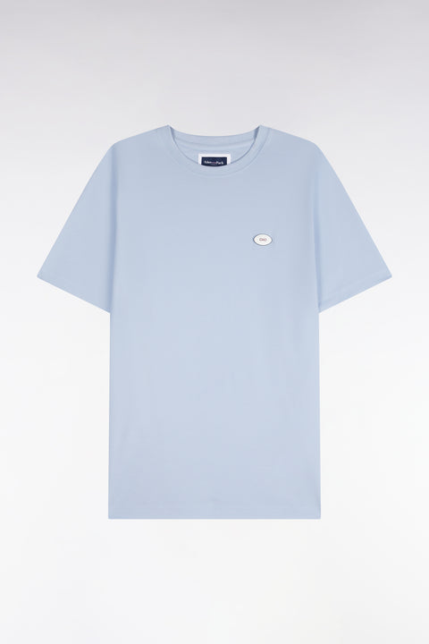 T-shirt manches courtes bleu ciel coupe droite - Image 2