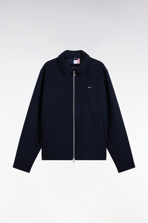 Blouson en flanelle ouatinée marine coupe droite - Image 2