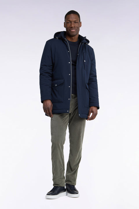 Parka en nylon brossé marine - Image 3