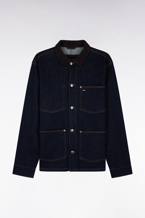 Surchemise en denim brut col en velours côtelé - Image 2