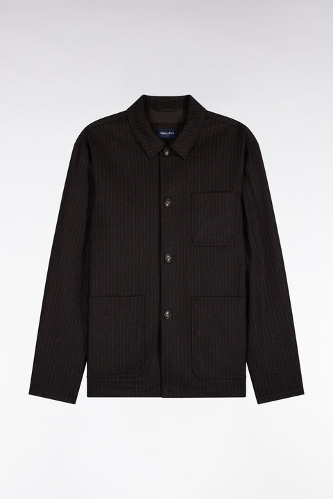 Brown straight cut flannel overshirt - Image 2