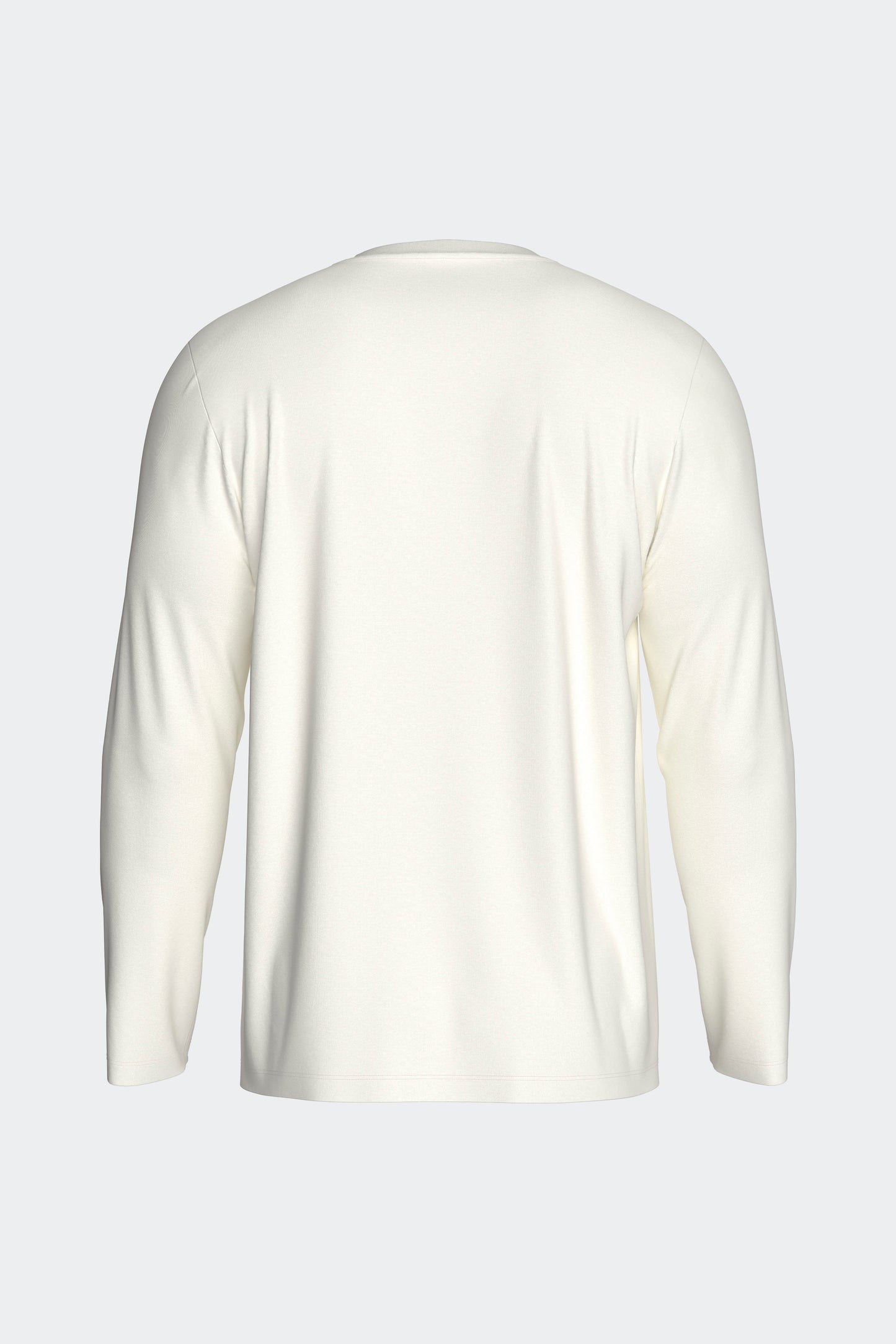 Ensemble pyjama long en coton T-shirt uni écru et pantalon marine