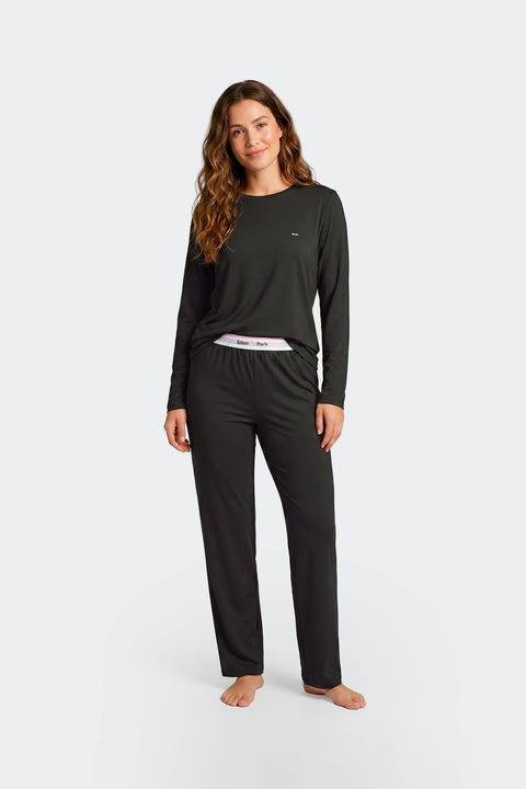 Ensemble pyjama long en Tencel stretch marine - Image 2