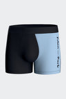 Boxer en jersey de coton stretch bicolore marine et ciel