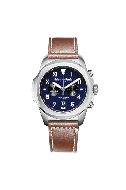 Quartz chronograph watch blue - Image 1