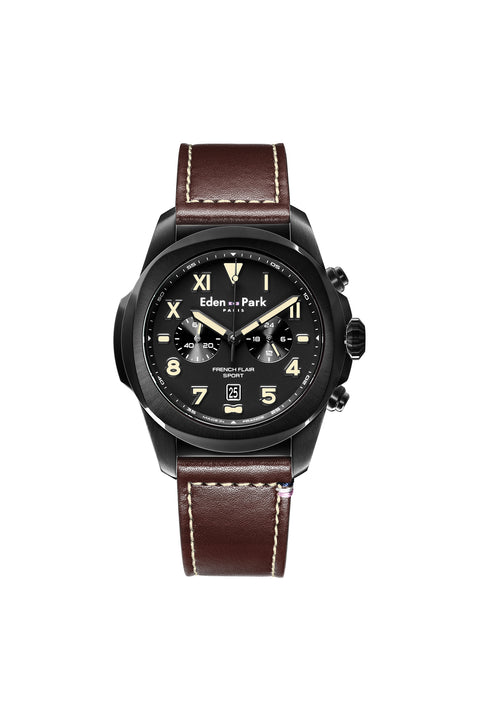 Quartz chronograph watch black - Image 1
