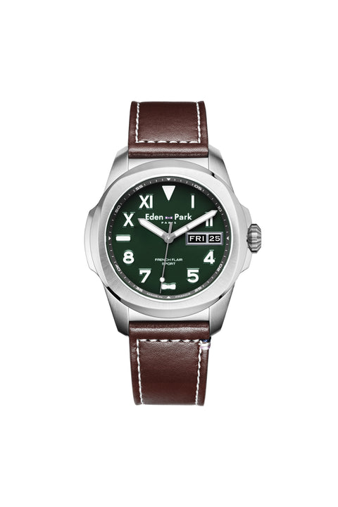 Quartz watch day date green - Image 1