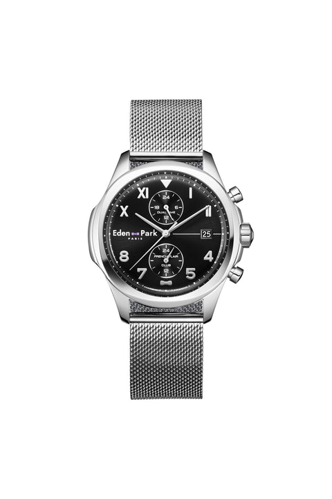 Dual time steel watch - Image 1