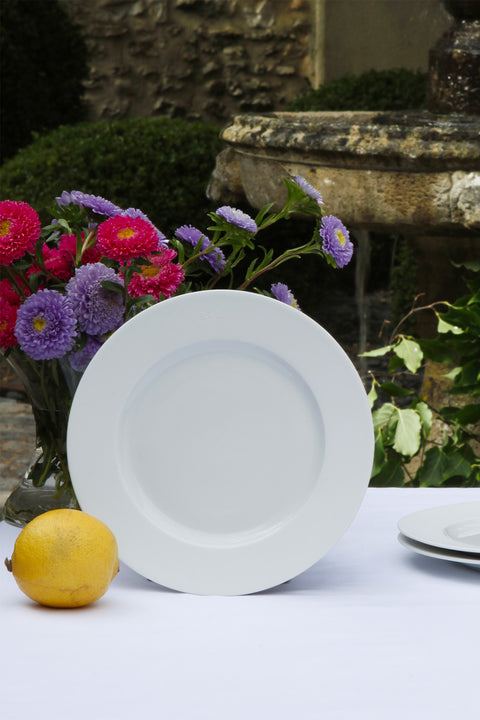 Set of 6 White Limoges porcelain plates - Image 1