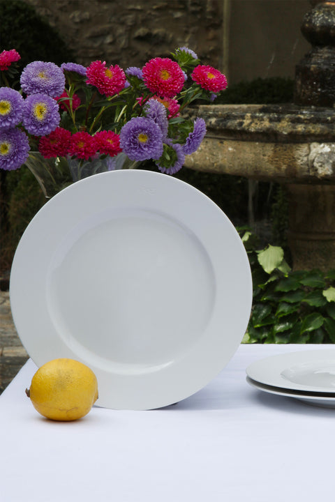 Set of 6 White Limoges porcelain dessert plates - Image 1