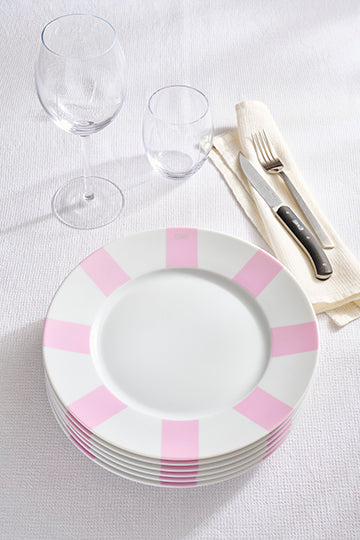 Set of 6 pink plates in Limoges porcelain - Image 2