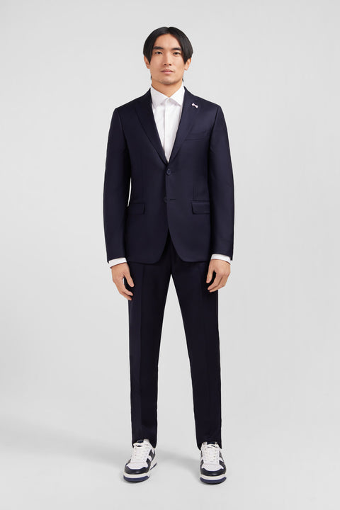 Slim-fit suit in navy blue wool - Image 1