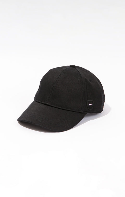 Casquette noire unie en coton - Image 1