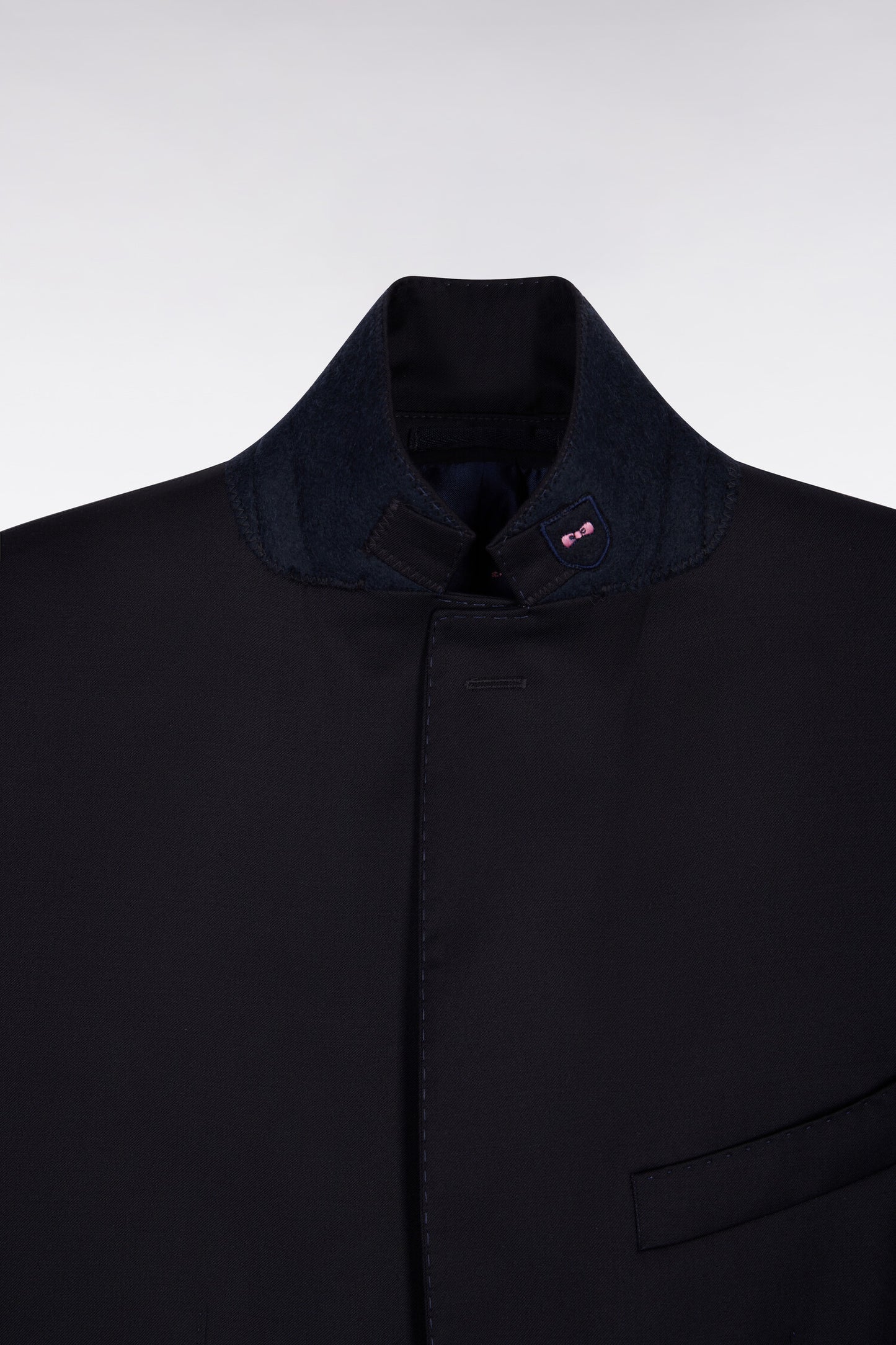 Slim fit navy blue 100% wool blazer