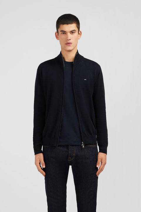 Cardigan noir zippé en coton - Image 3