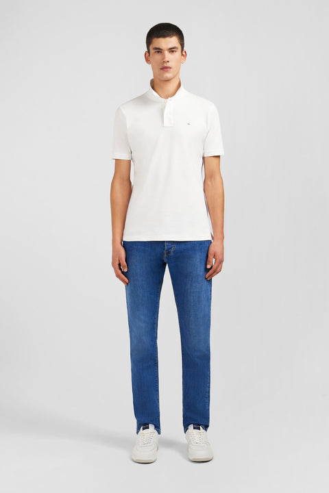 Polo blanc en coton pima stretch - Image 1