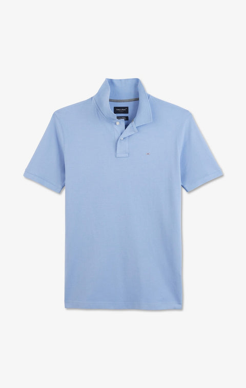 Polo bleu en coton pima stretch - Image 2