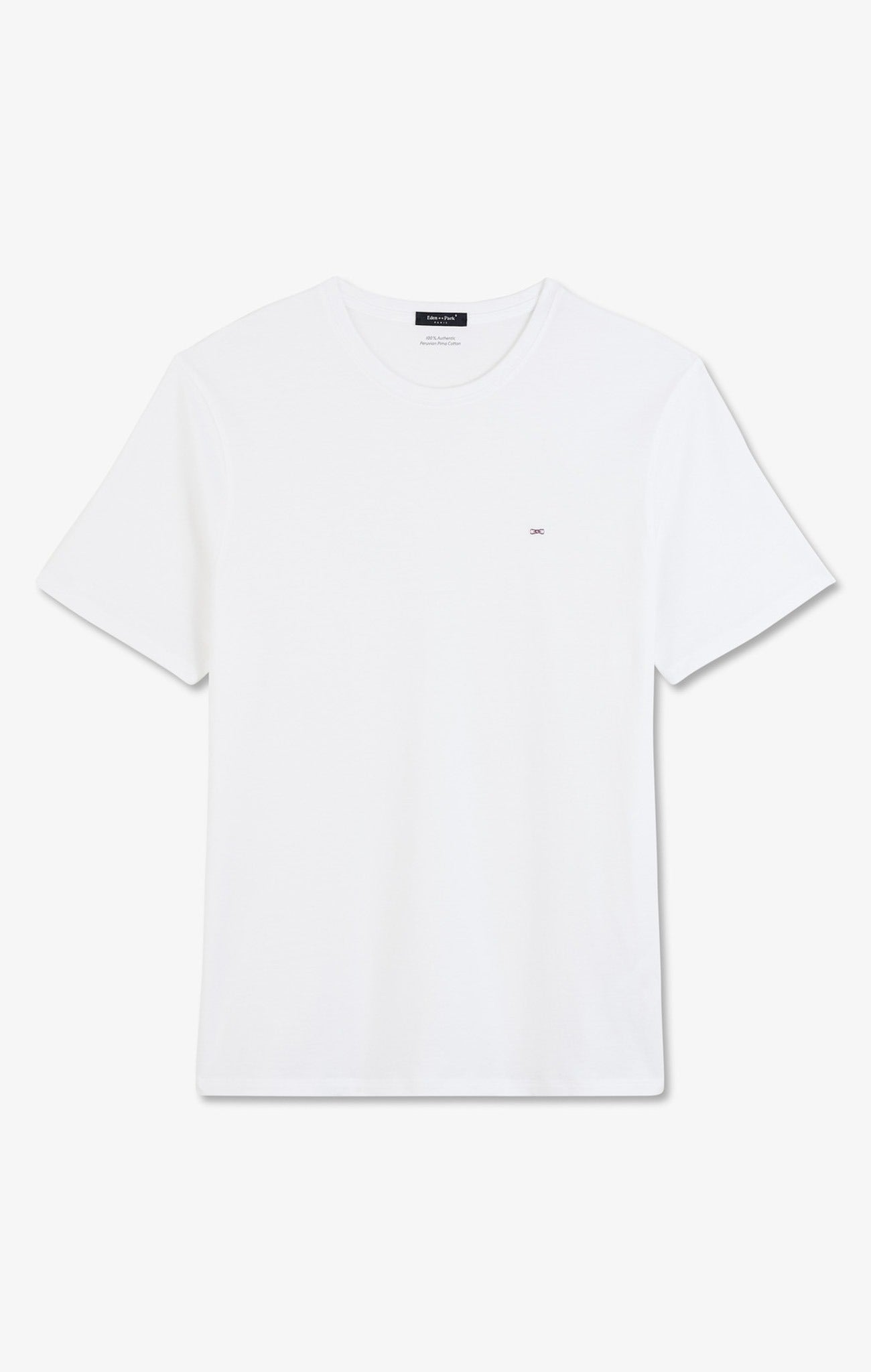 T-shirt blanc col rond à manches courtes