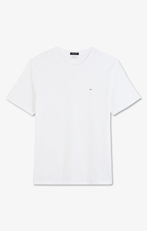 Crew neck white light pima cotton t-shirt - Image 2