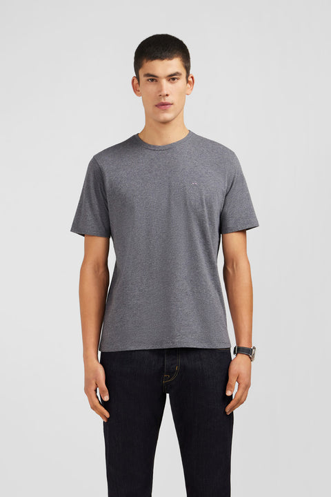 Crew neck grey pima cotton t-shirt - Image 1