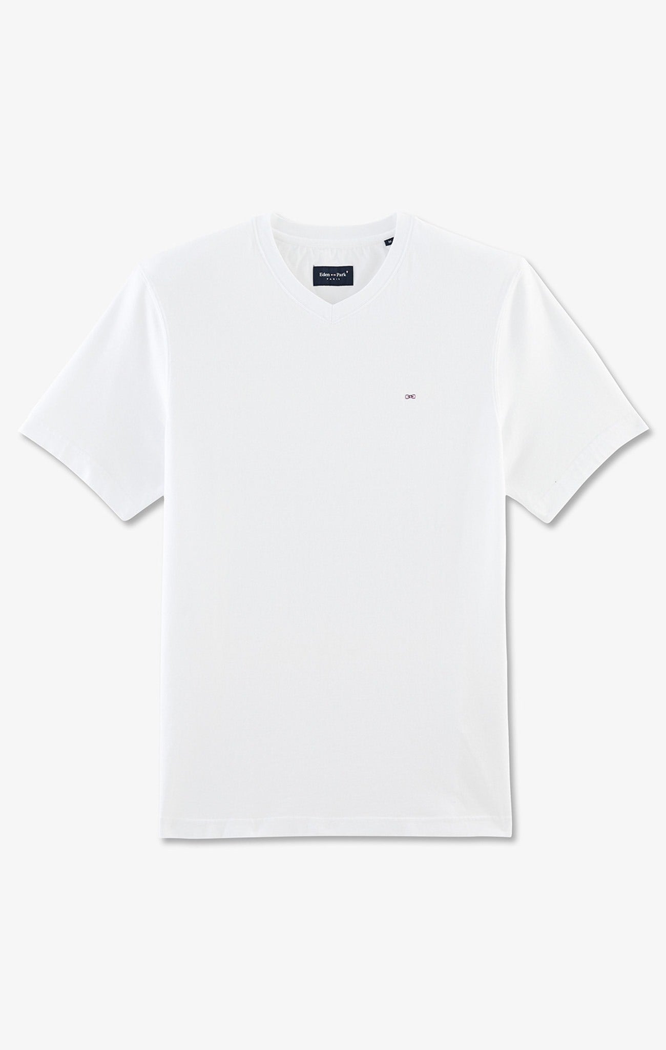 T-shirt blanc col V à manches courtes