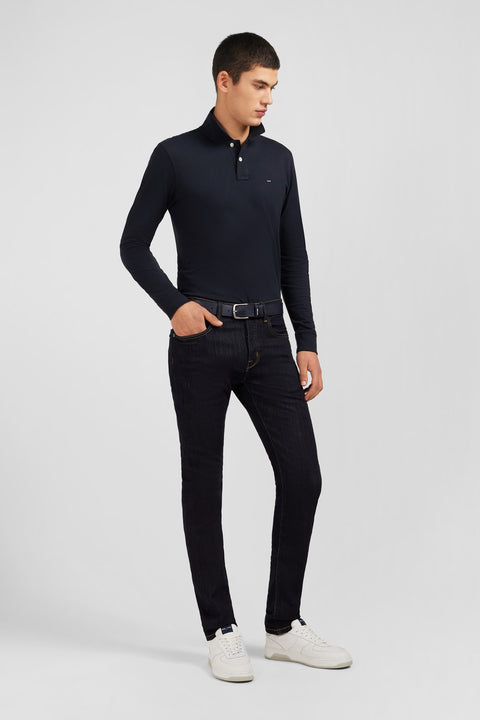 Jean bleu marine en coton extensible - Image 1