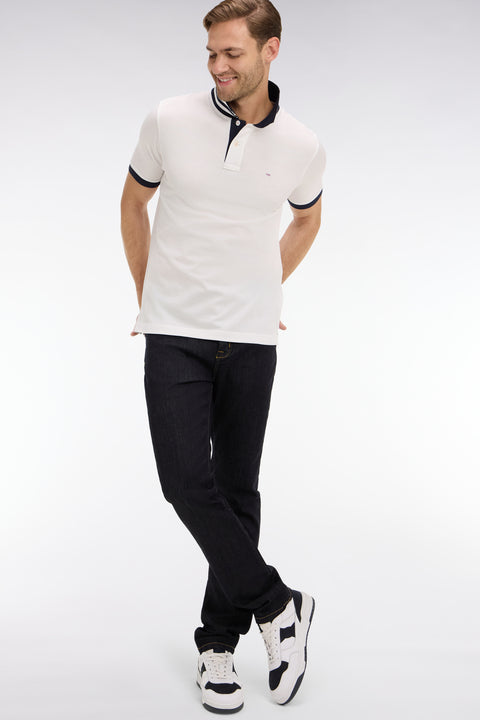 Jean bleu marine en coton extensible - Image 1