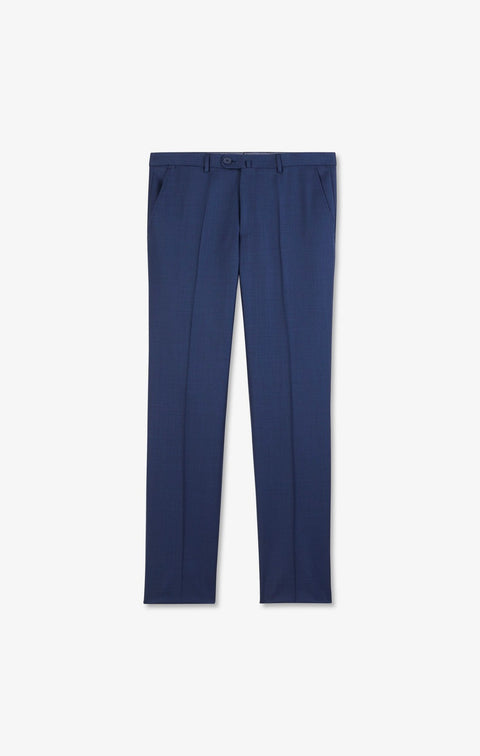 Regular blue wool pants with broken pleats - Image 2