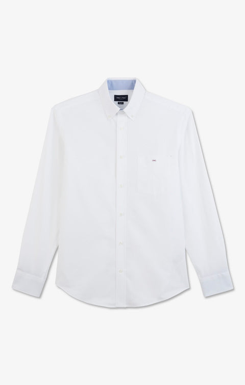 Chemise blanche unie en coton - Image 2