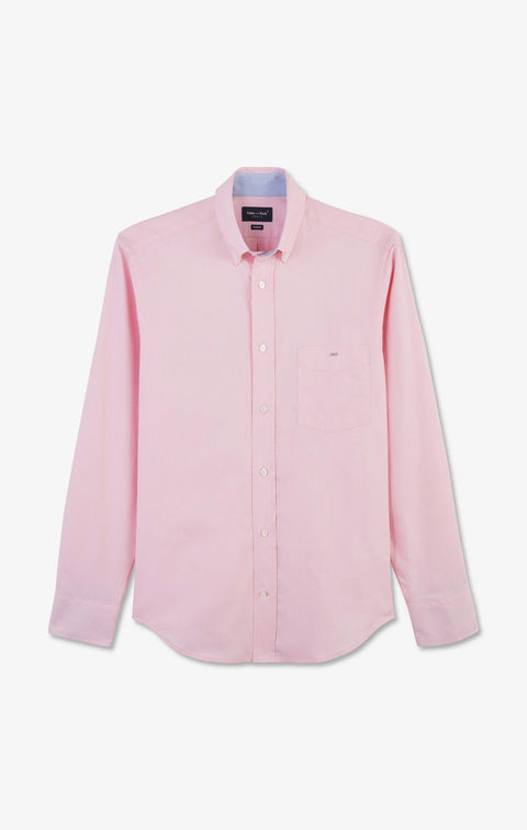 Chemise rose unie en coton - Image 2